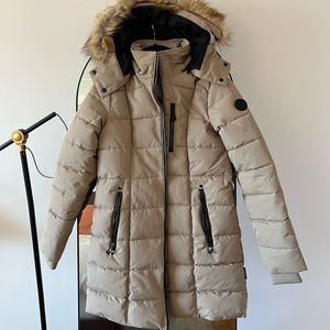 Noize Hannah Mid Length Parka in Beige